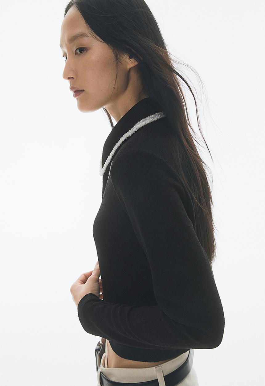 H&M - Collared cardigan - black