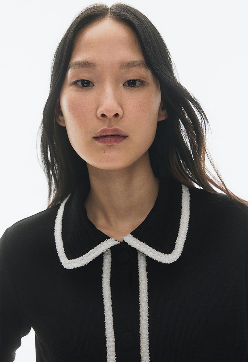 H&M - Collared cardigan - black