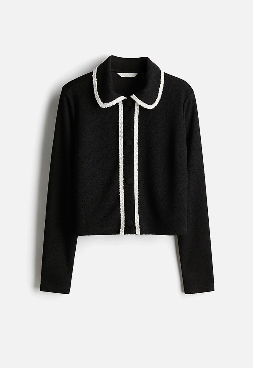 H&M - Collared cardigan - black