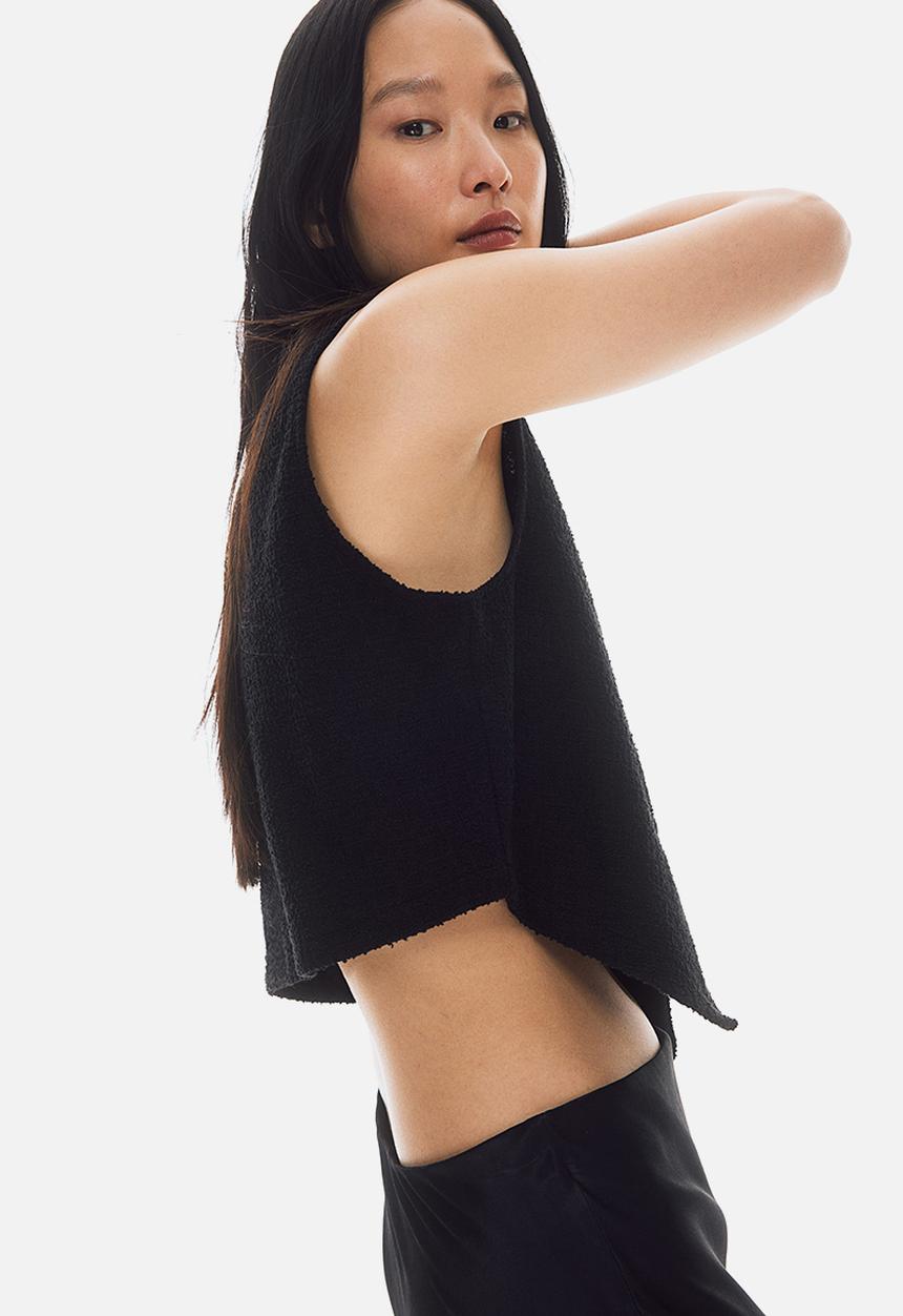 H&M - Bouclé waistcoat - black