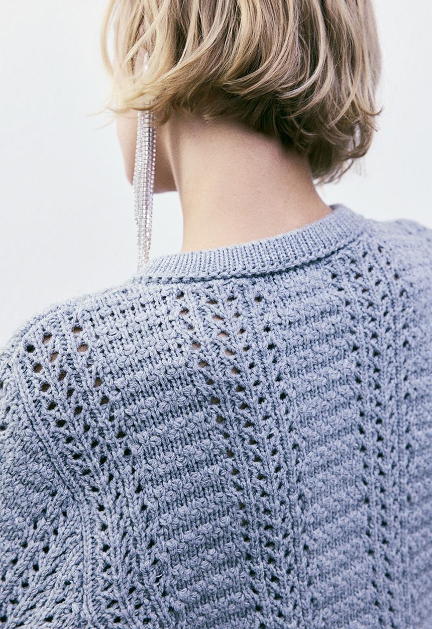 H&M - Pointelle-knit cardigan -  grey marl