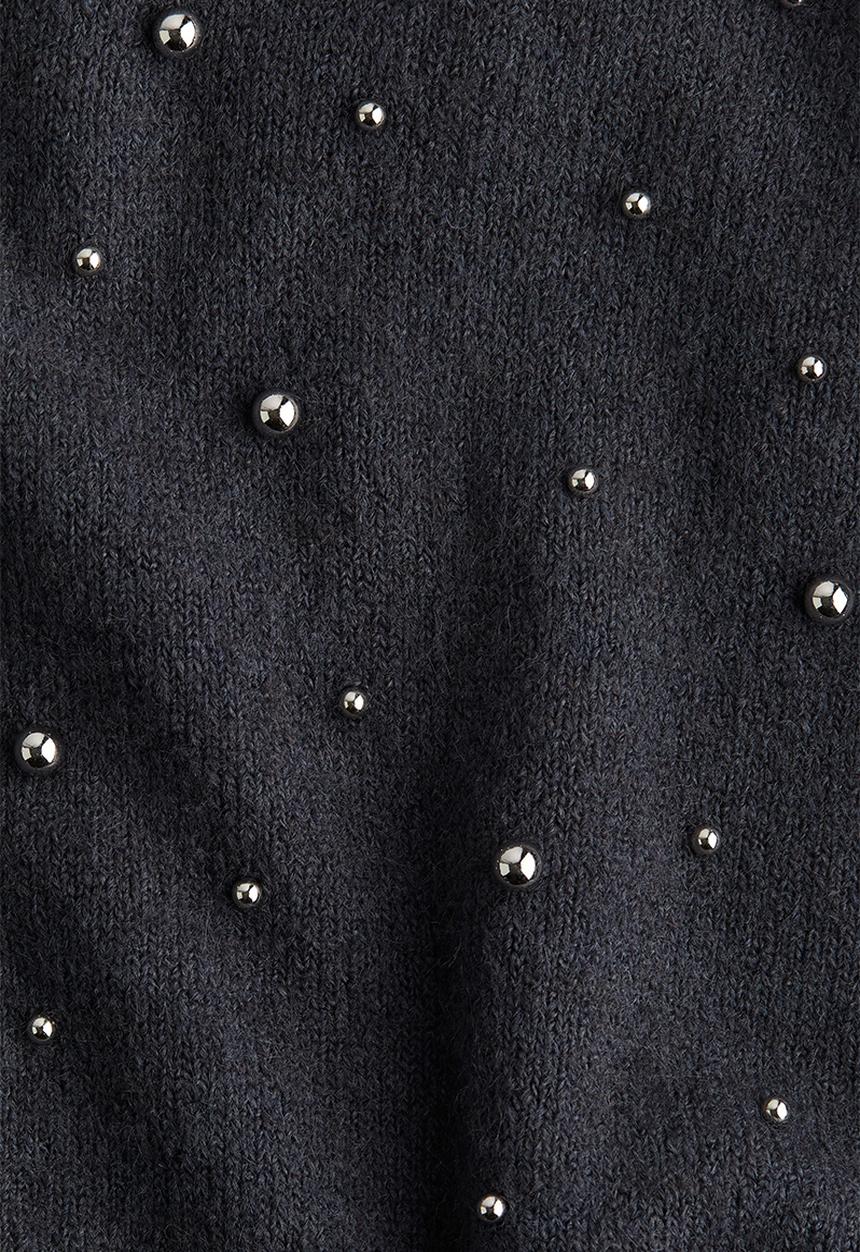 H&M - Embellished jumper - dark grey beads