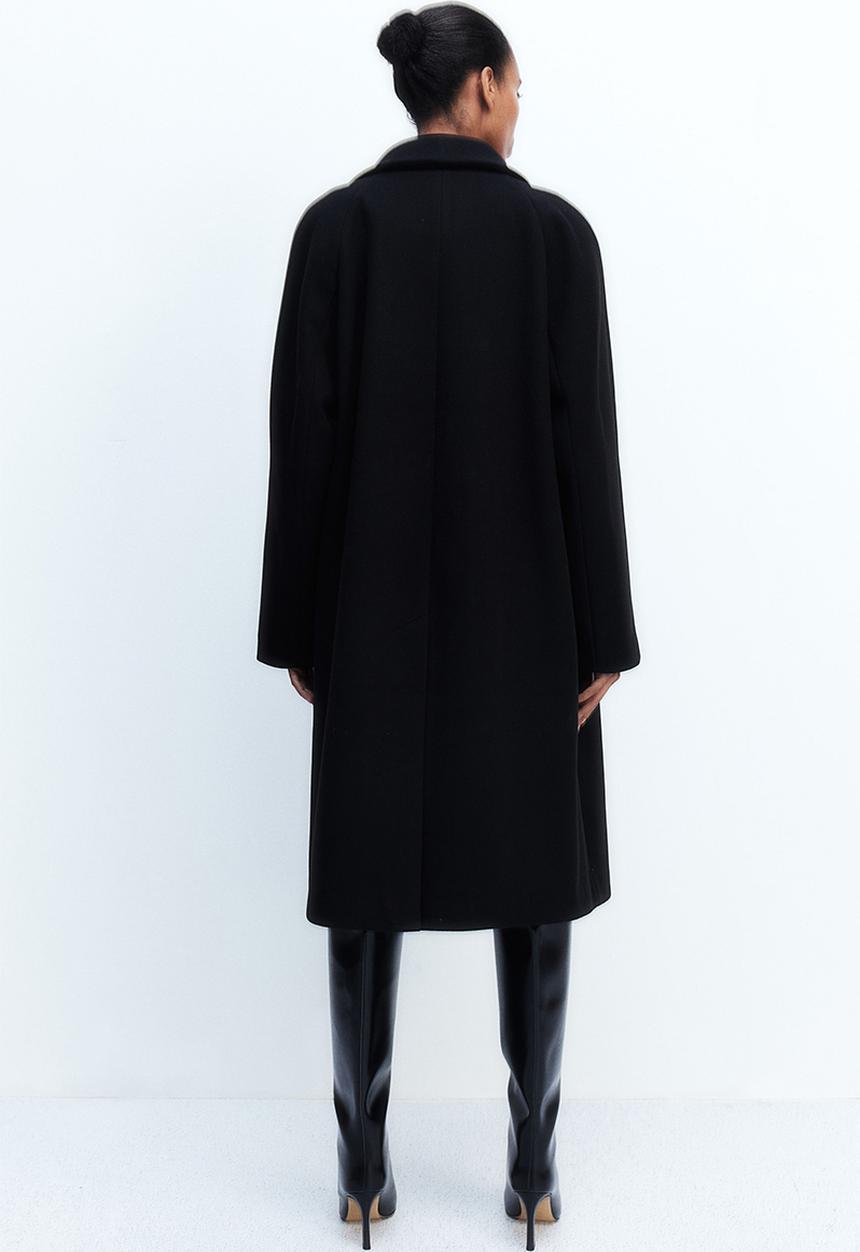 H&M - Double-breasted coat - black