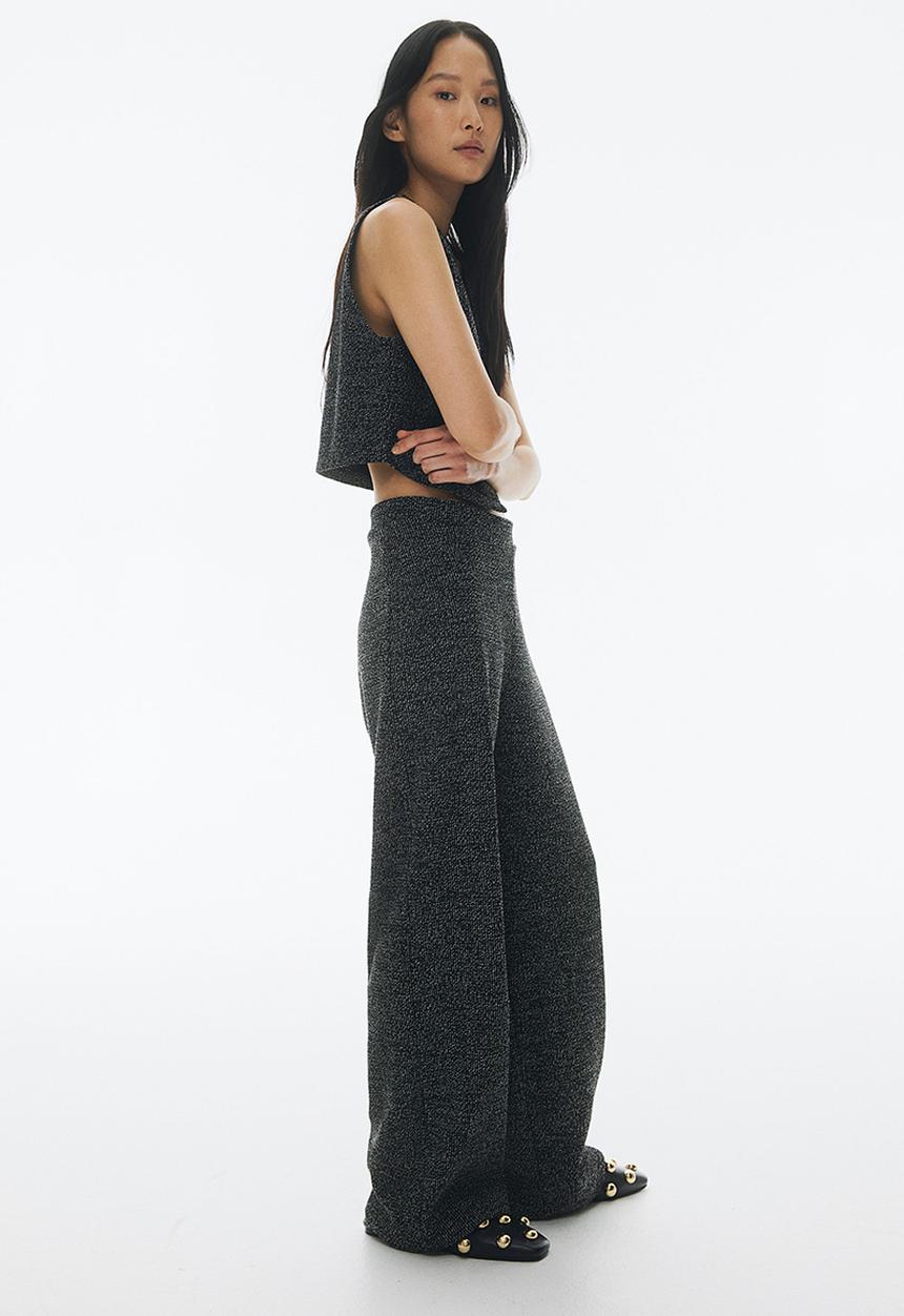 H&M - Bouclé trousers - black marl