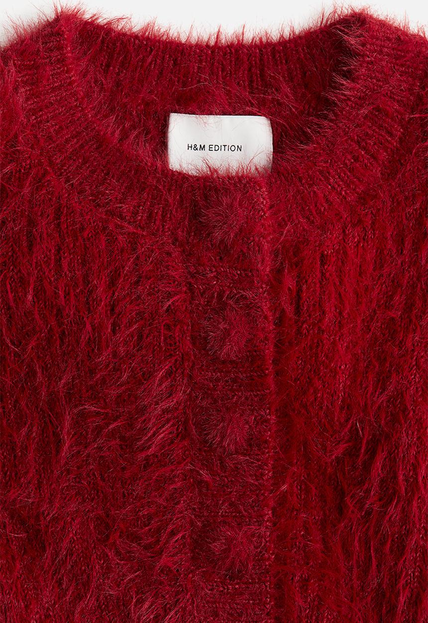 H&M - Fluffy-knit jumper - dark red