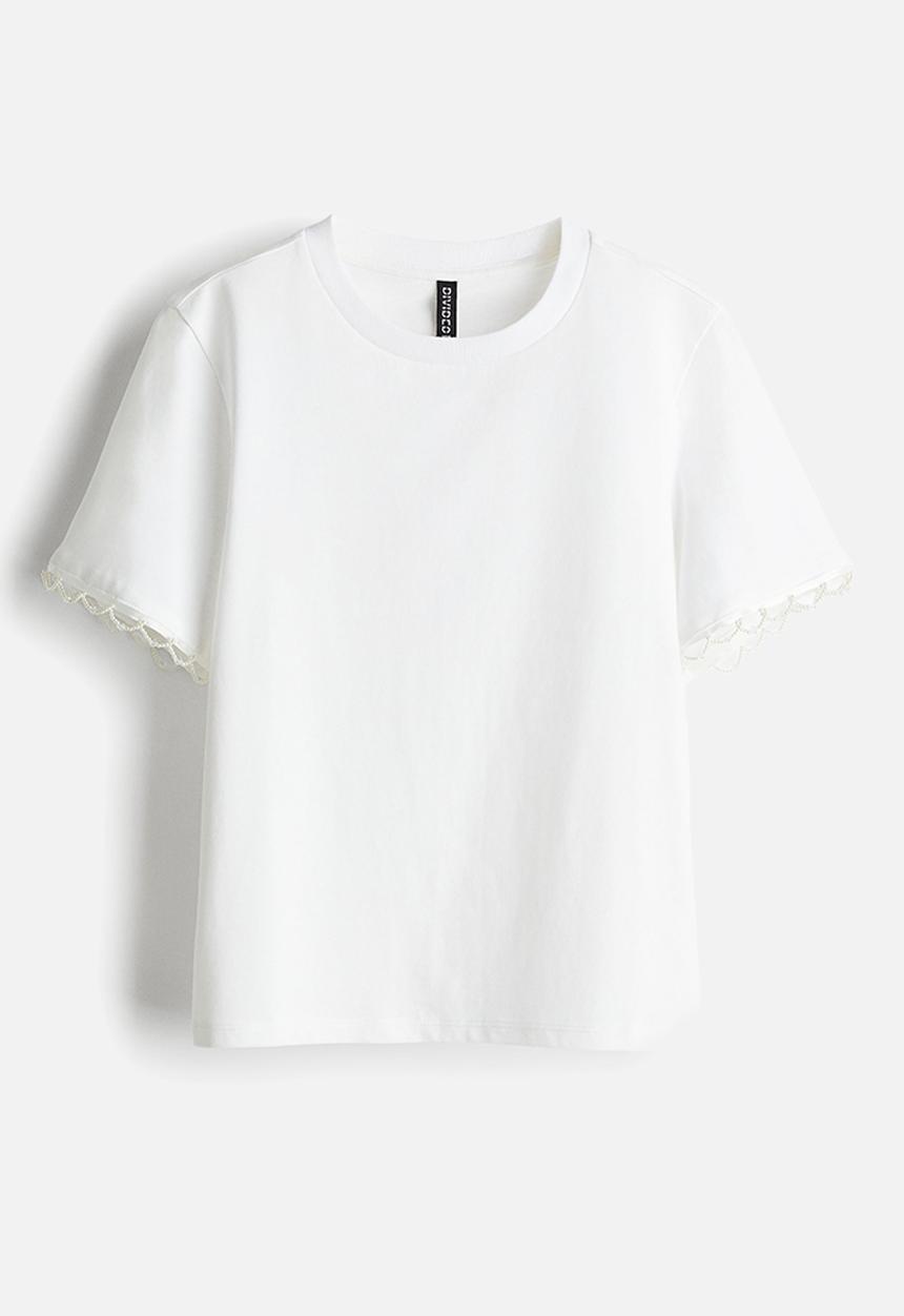 H&M - Embellished t-shirt - white