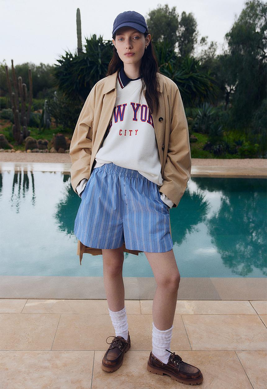 H&M - Text-motif sweatshirt - white new york