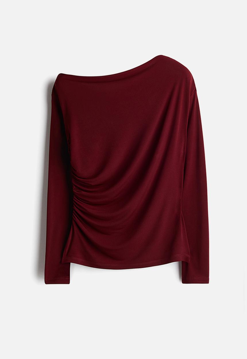 H&M - Asymmetric top - dark red