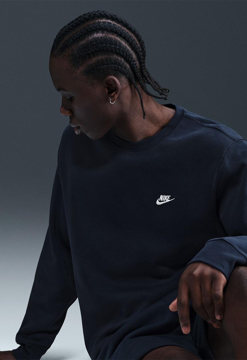 Nike - NSW Club Crew BB Sweatshirt - Navy 