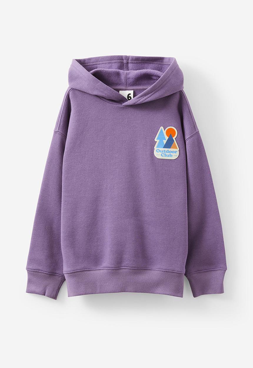 Cotton On - Sammy oversize hoodie - dark mauve/outdoor club