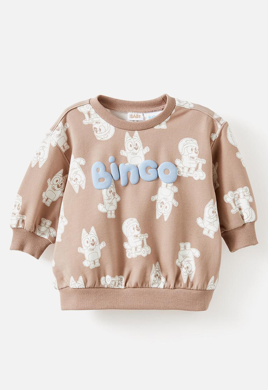 Cotton On - Riley sweater lcn - lcn blu oatmilk/bingo