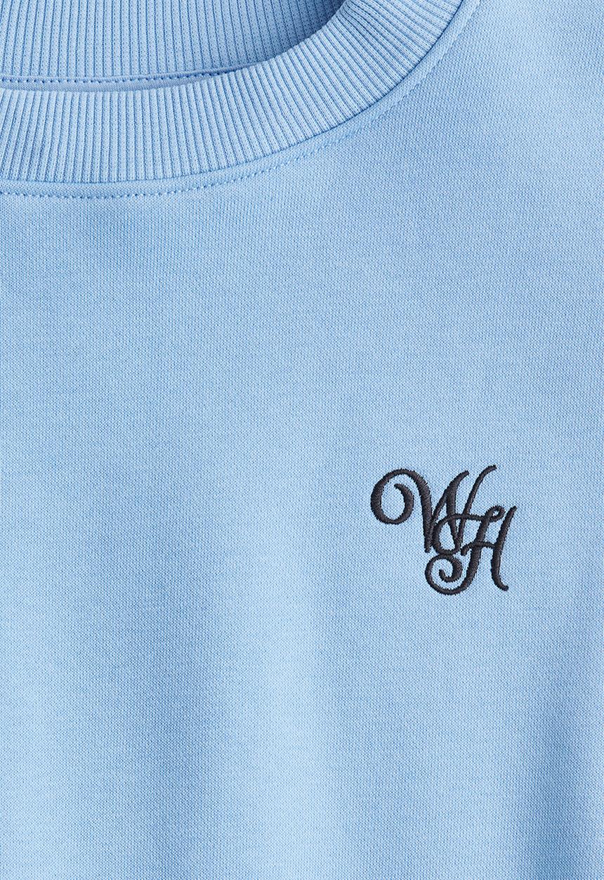 H&M - Embroidery-detail sweatshirt - blue/wh