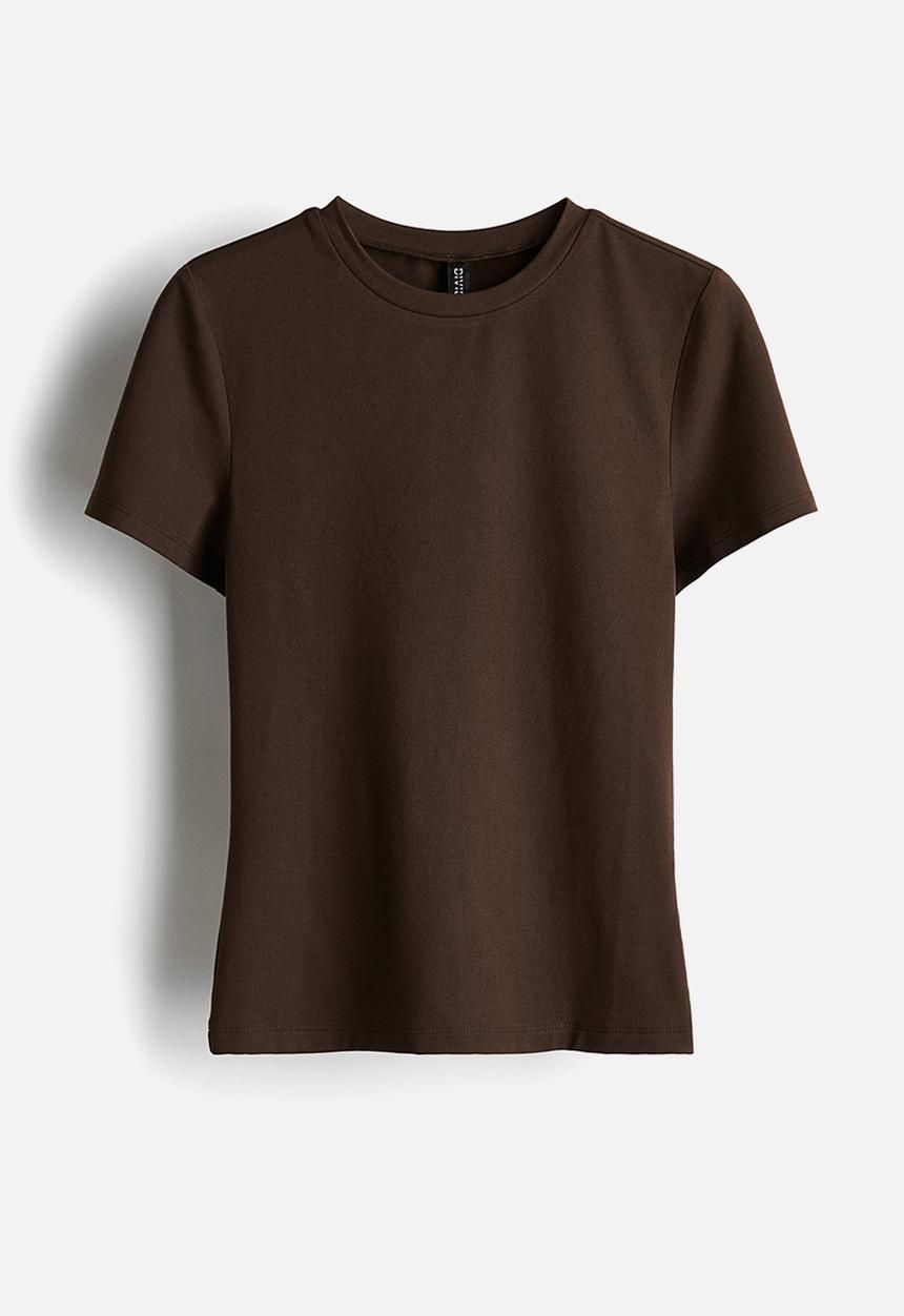 H&M - Fitted T-shirt - dark brown