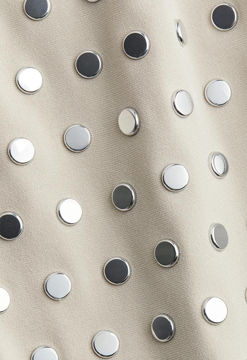 H&M - Studded crop top - light beige