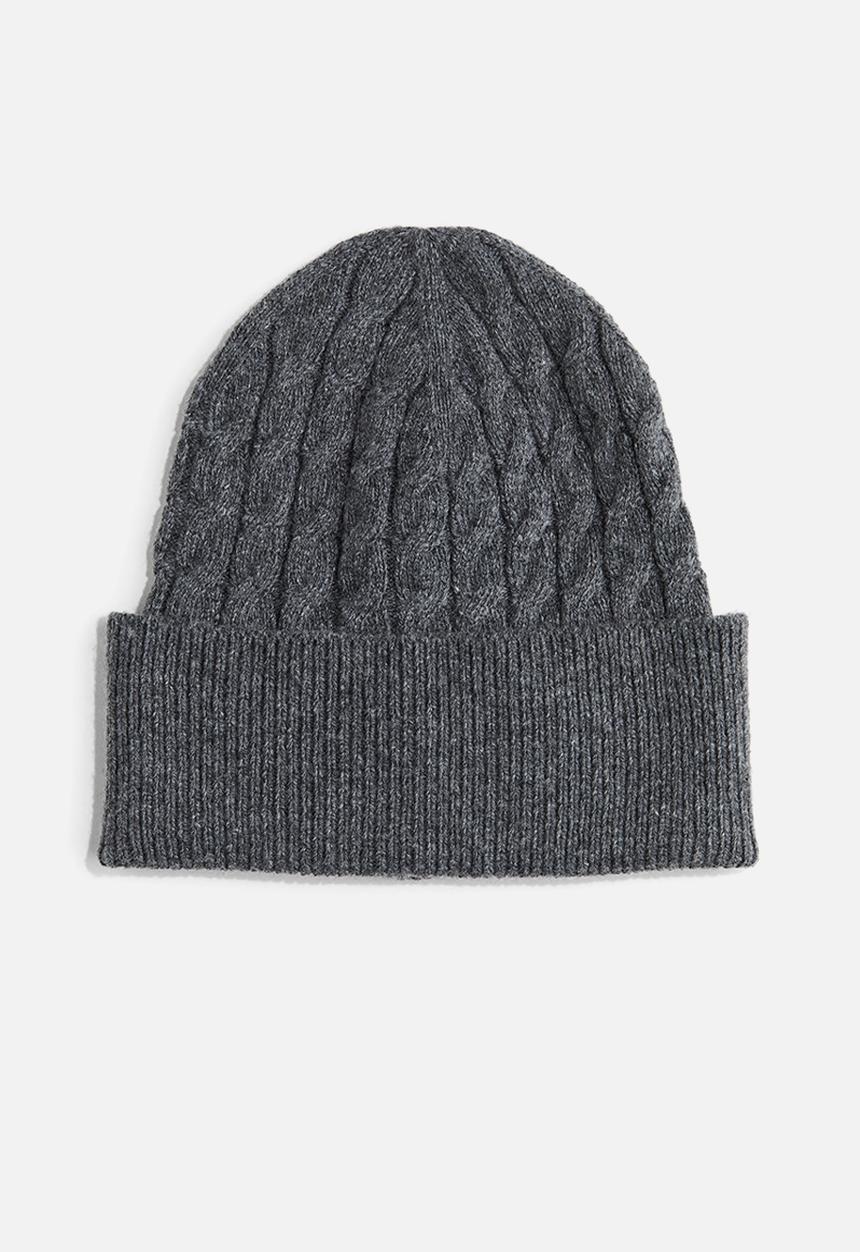 H&M - Cable-knit beanie - dark grey marl