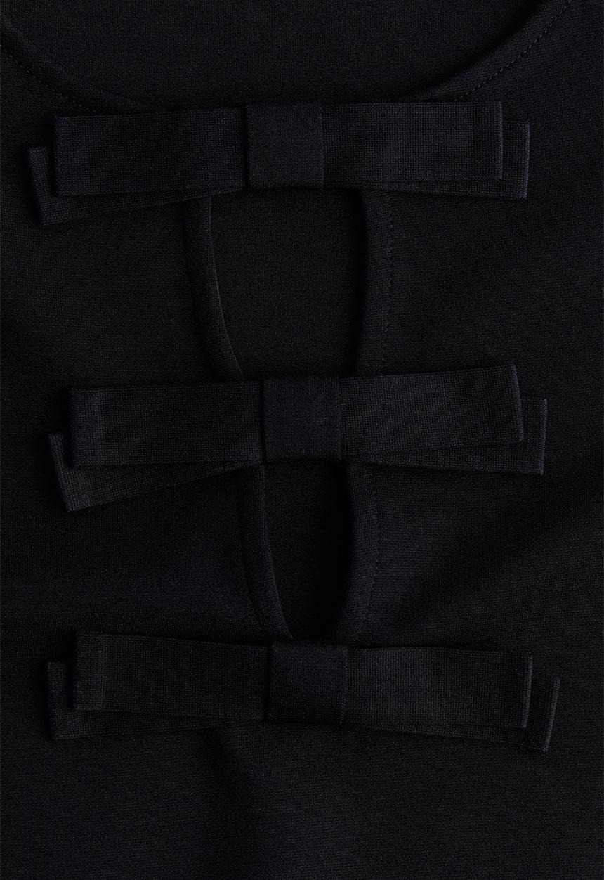 H&M - Bow-detail jersey dress - black