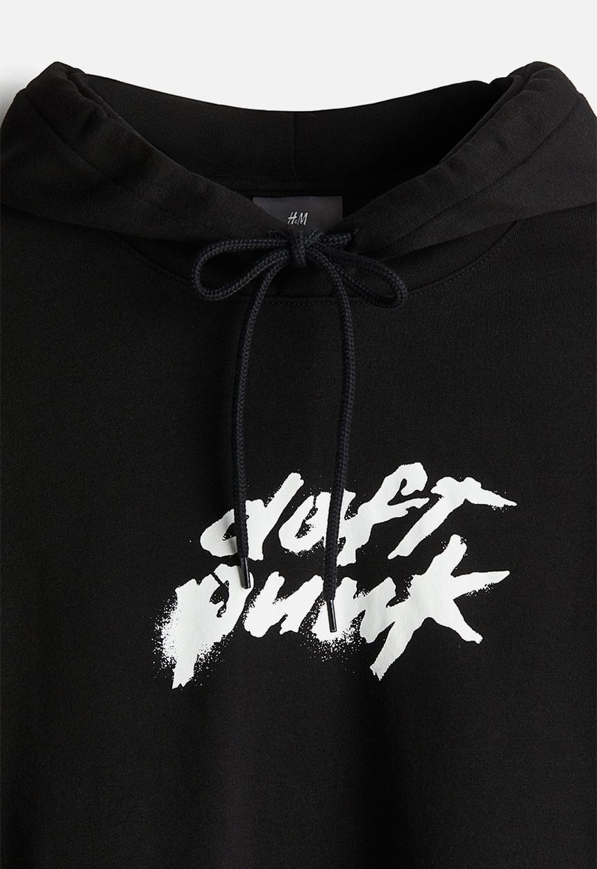 H&M - Regular fit hoodie - black daft punk