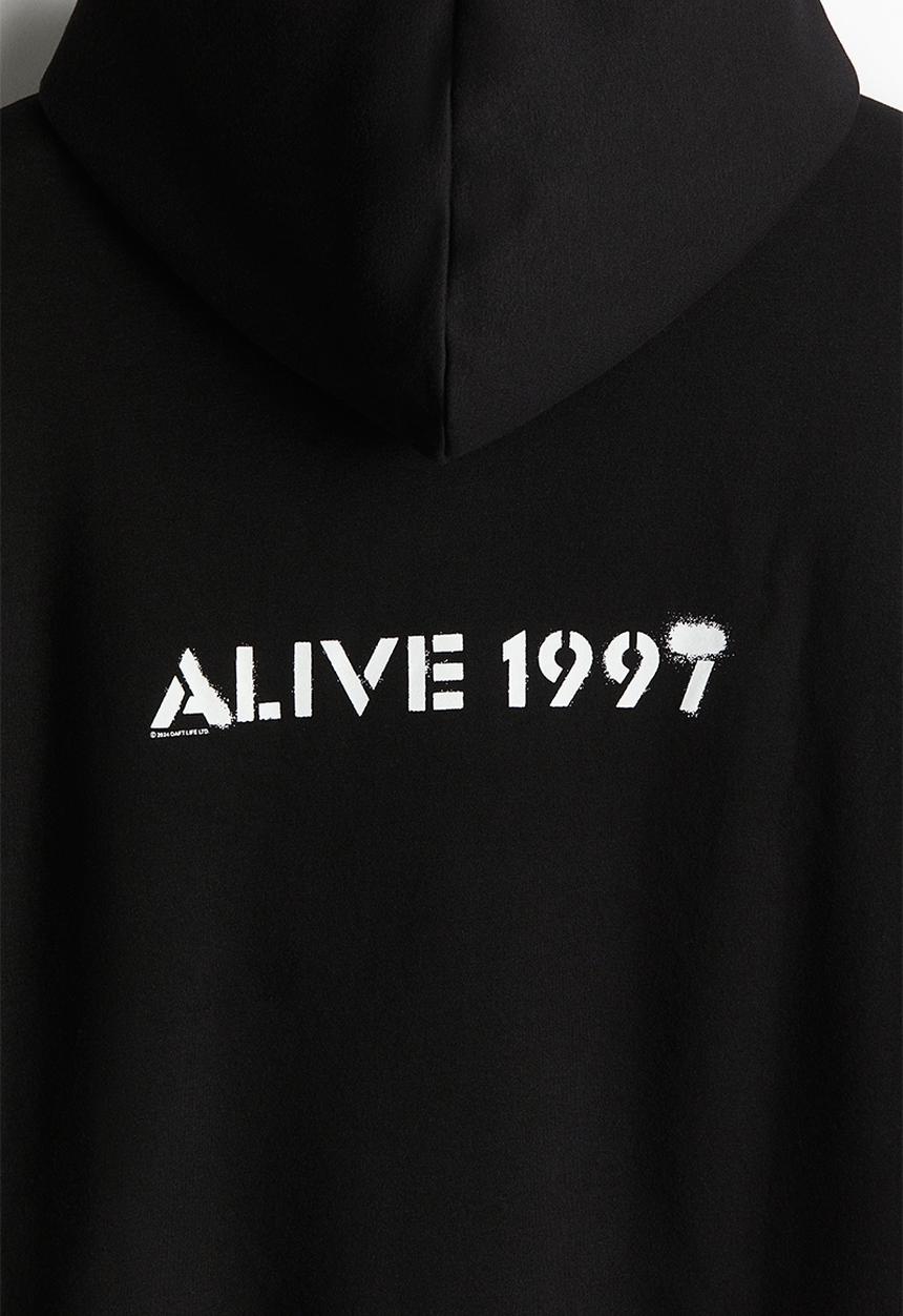H&M - Regular fit hoodie - black daft punk
