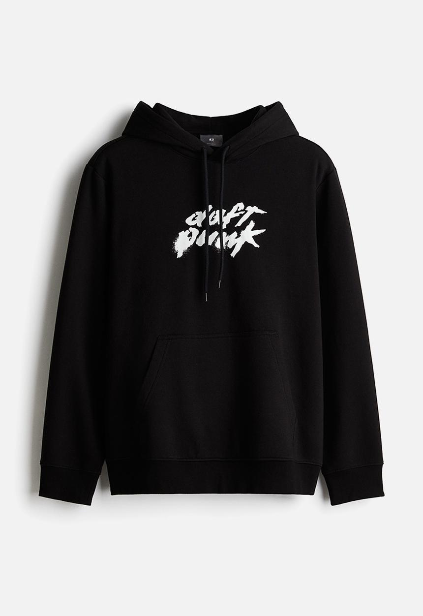 H&M - Regular fit hoodie - black daft punk