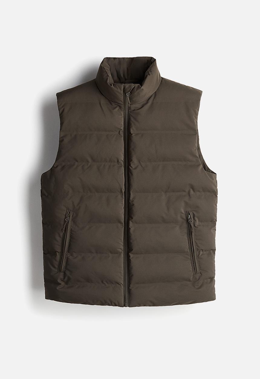 H&M - Regular fit water-repellent puffer gilet - dark khaki green