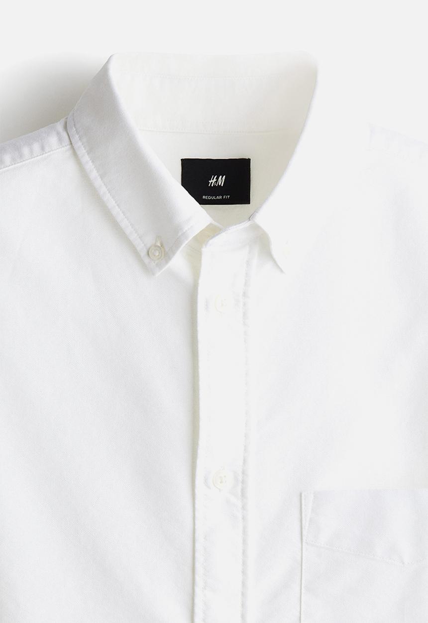 H&M - Regular fit oxford shirt - white