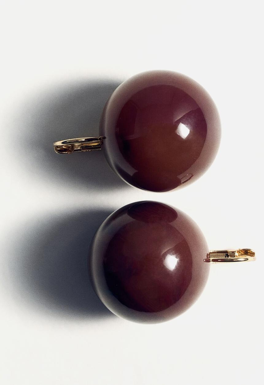MANGO - Earrings fede - dark brown