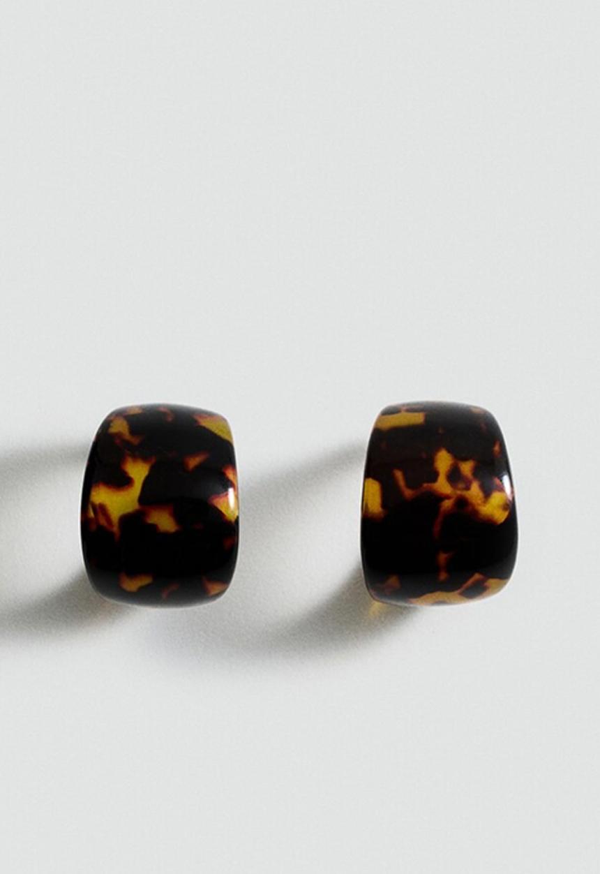 MANGO - Earrings fer -dark brown