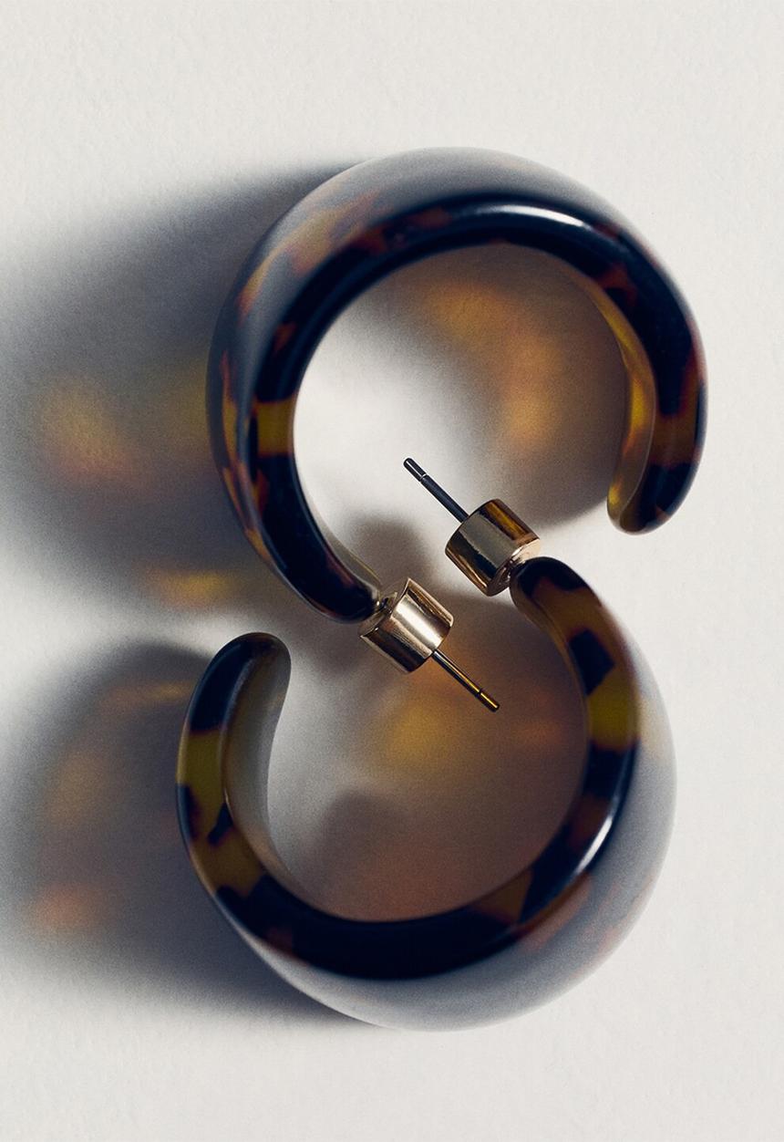 MANGO - Earrings fer -dark brown