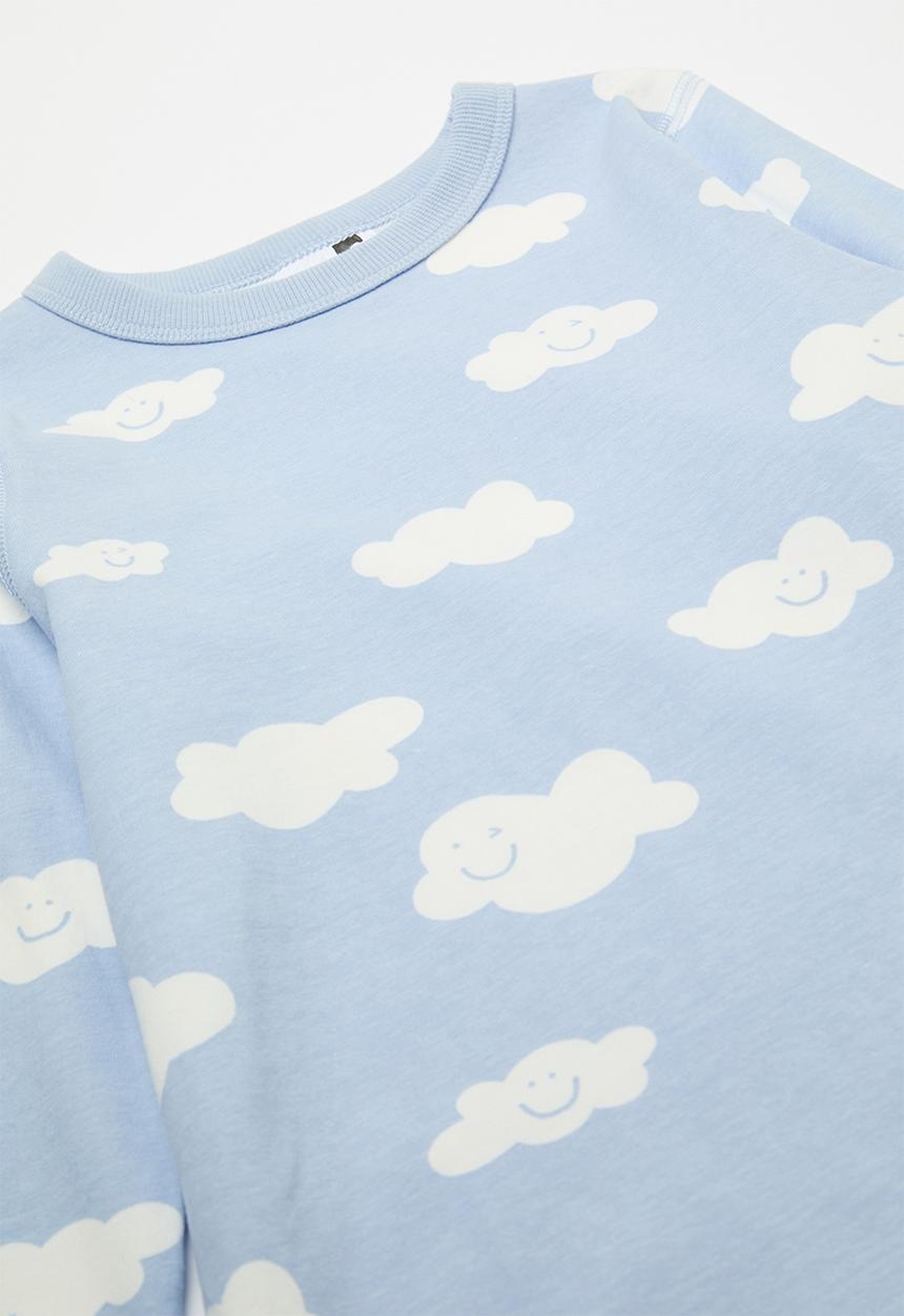 Cotton On - Ace long sleeve pyjama set - dawn blue/clouds