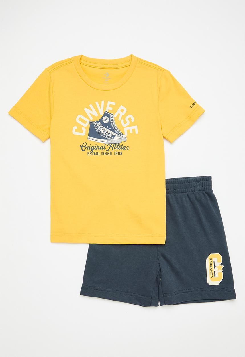 Converse - Converse retro remix tee and shorts set - converse navy
