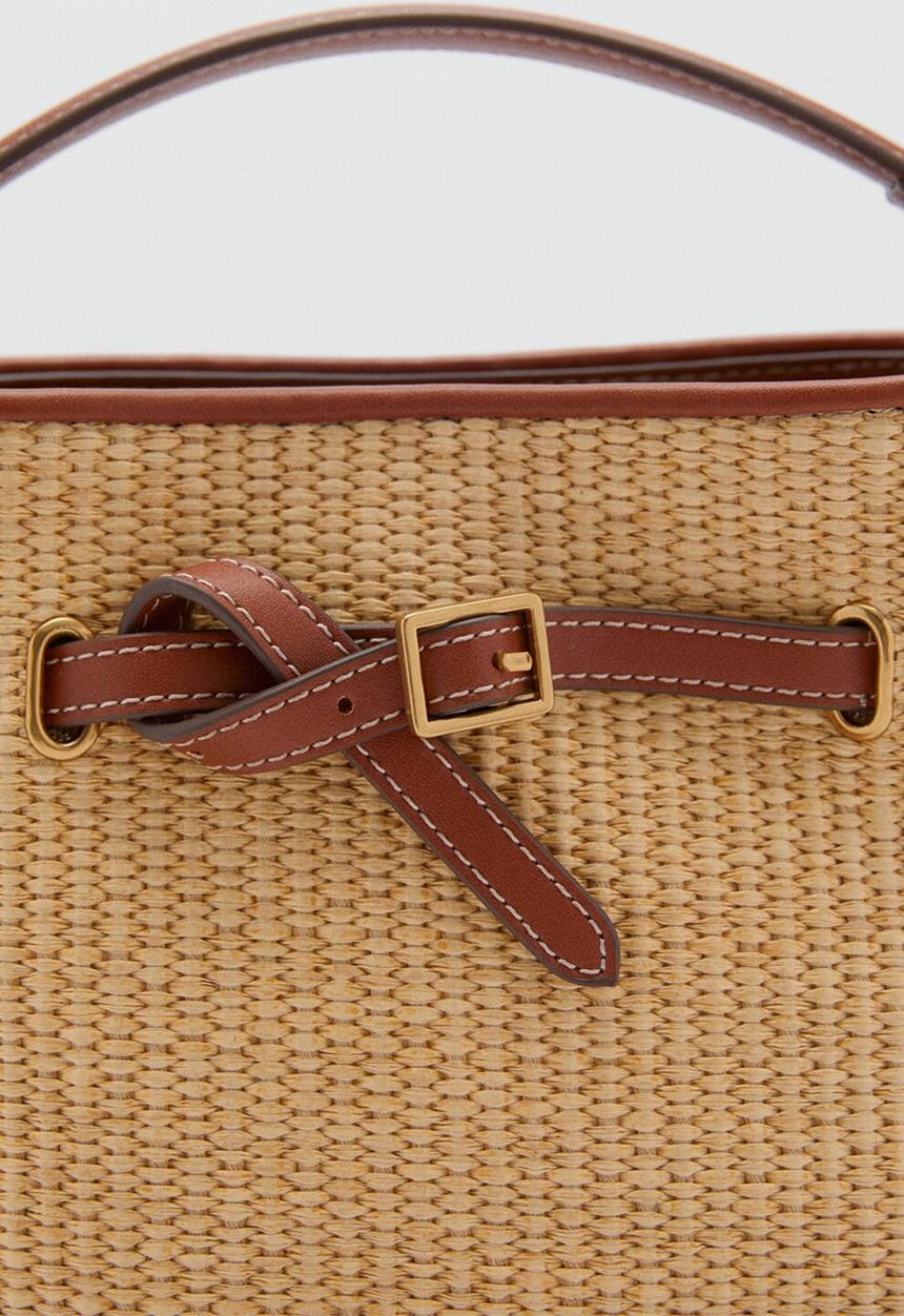MANGO - Mateo bucket bag - beige & taupe