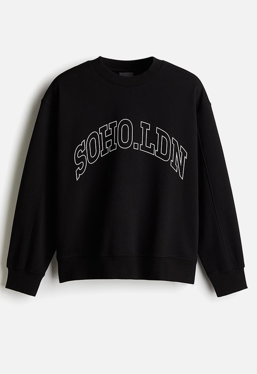 H&M - Embroidered sweatshirt - black soho