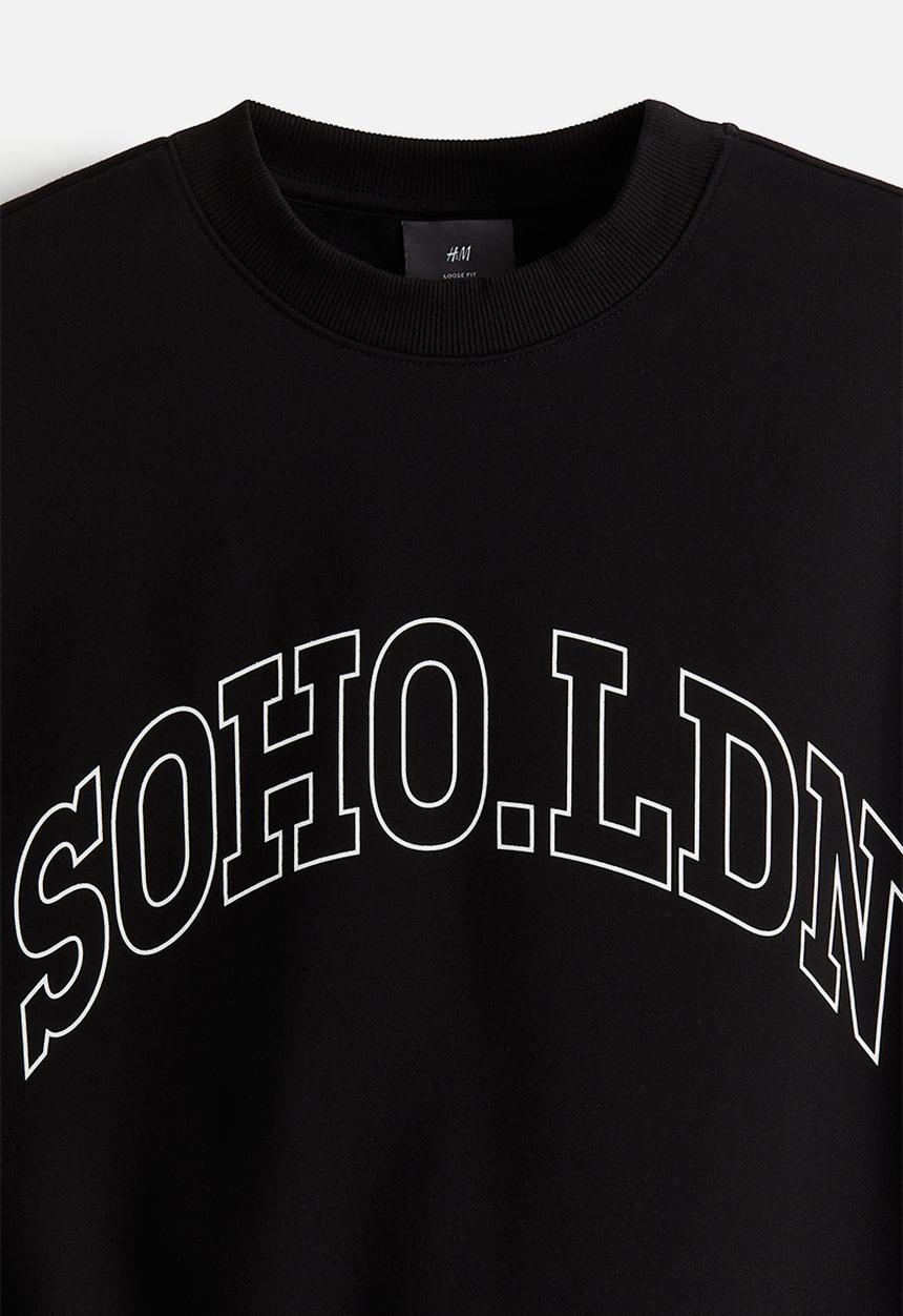 H&M - Embroidered sweatshirt - black soho