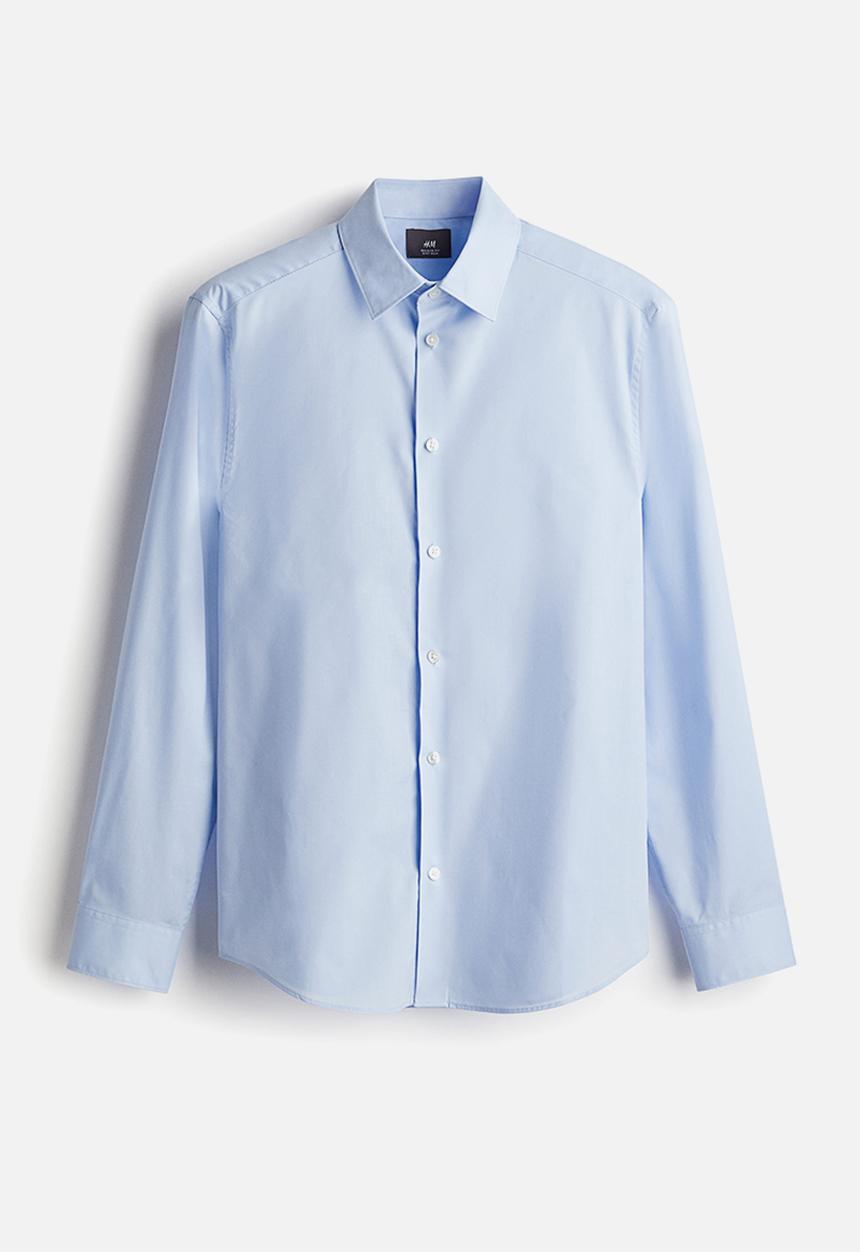 H&M - Regular fit easy-iron shirt - light blue