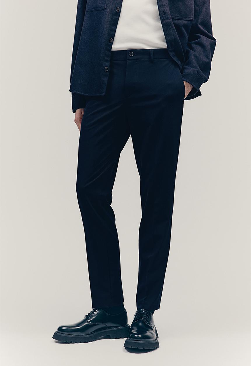 H&M - Slim fit tailored trousers - navy blue