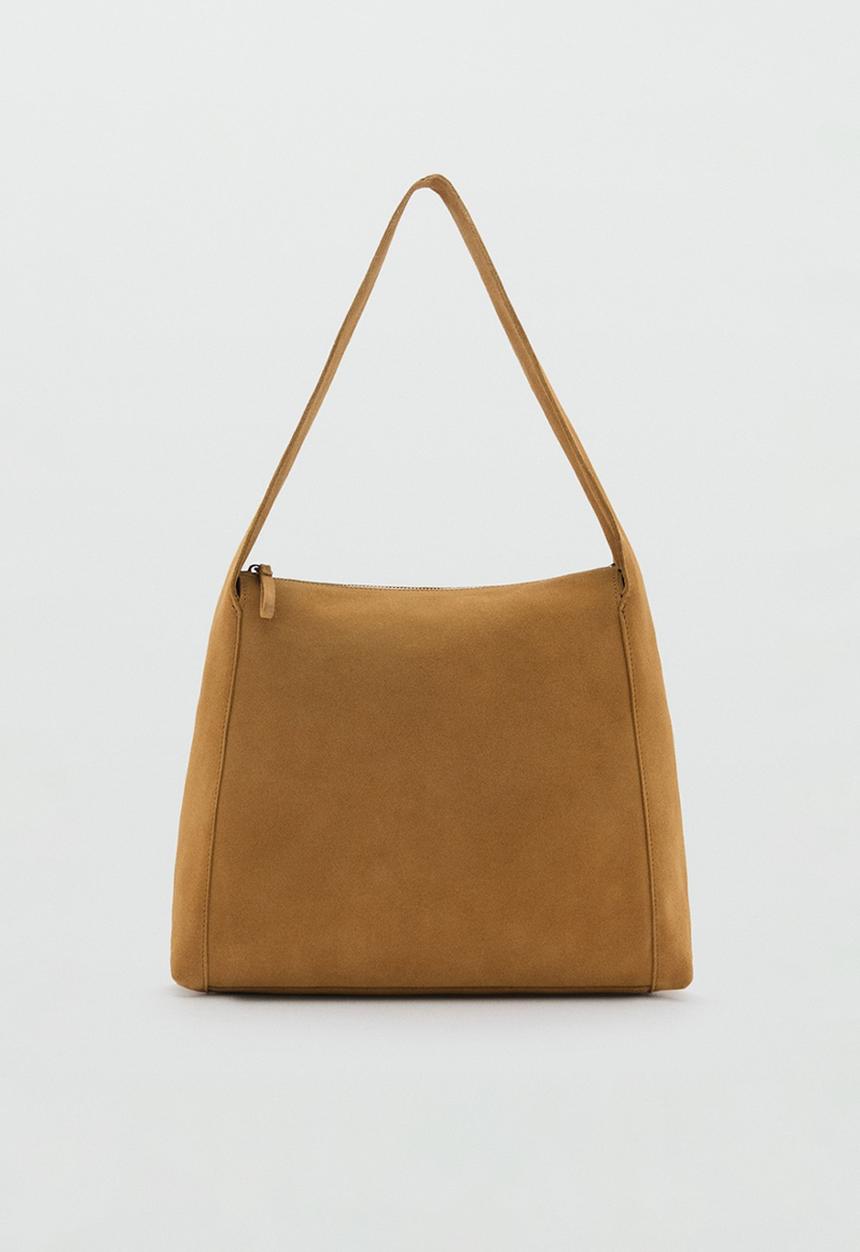 MANGO - Shoulder bag piramide - camel