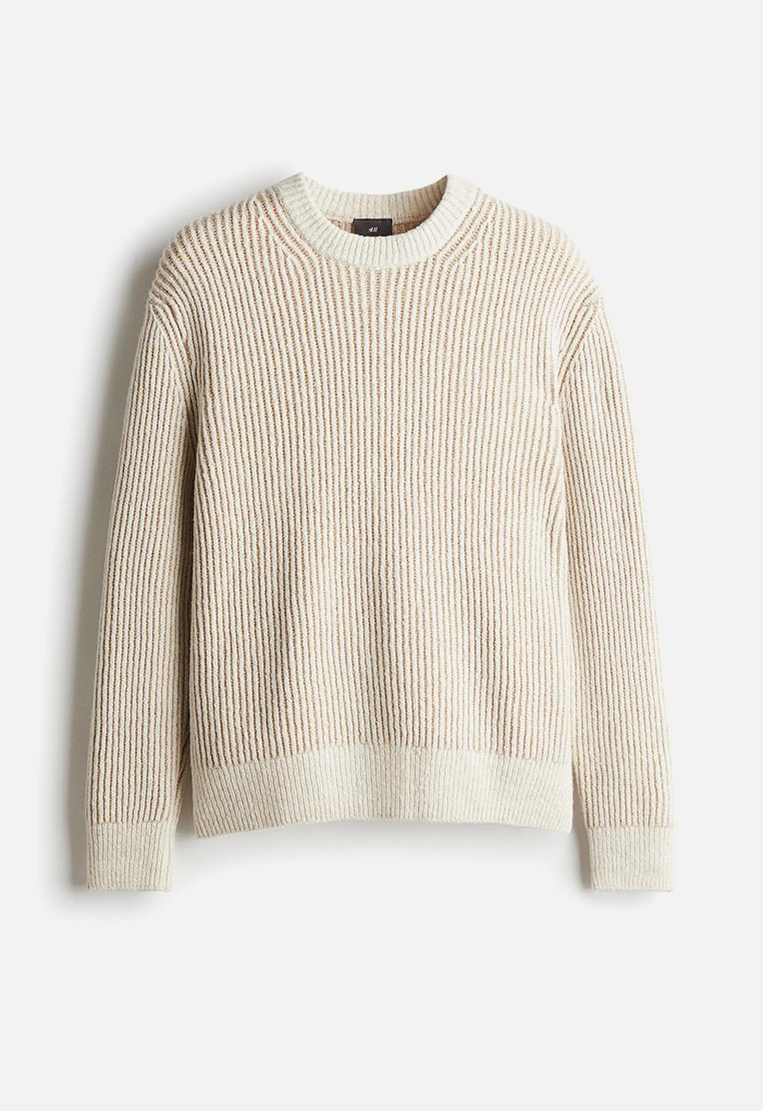 H&M - Regular fit rib-knit jumper - light beige
