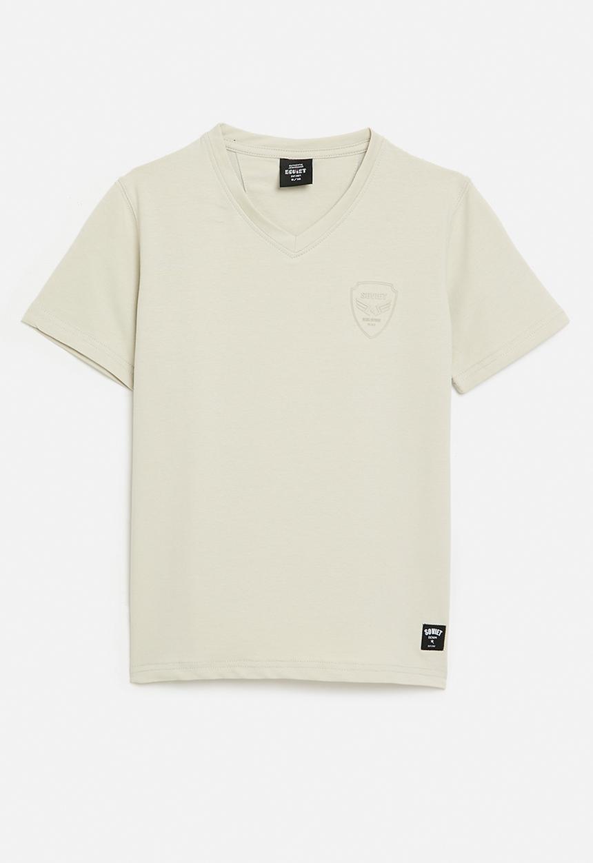 SOVIET - Boys Short Sleeve V-Neck Tee - Bone