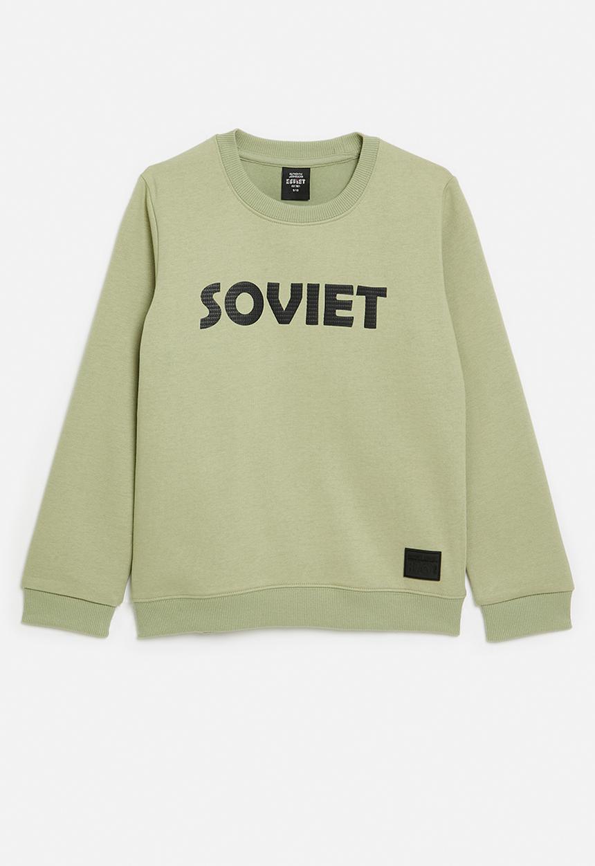 SOVIET - Boys Crew Neck Sweat Top - Light Sage