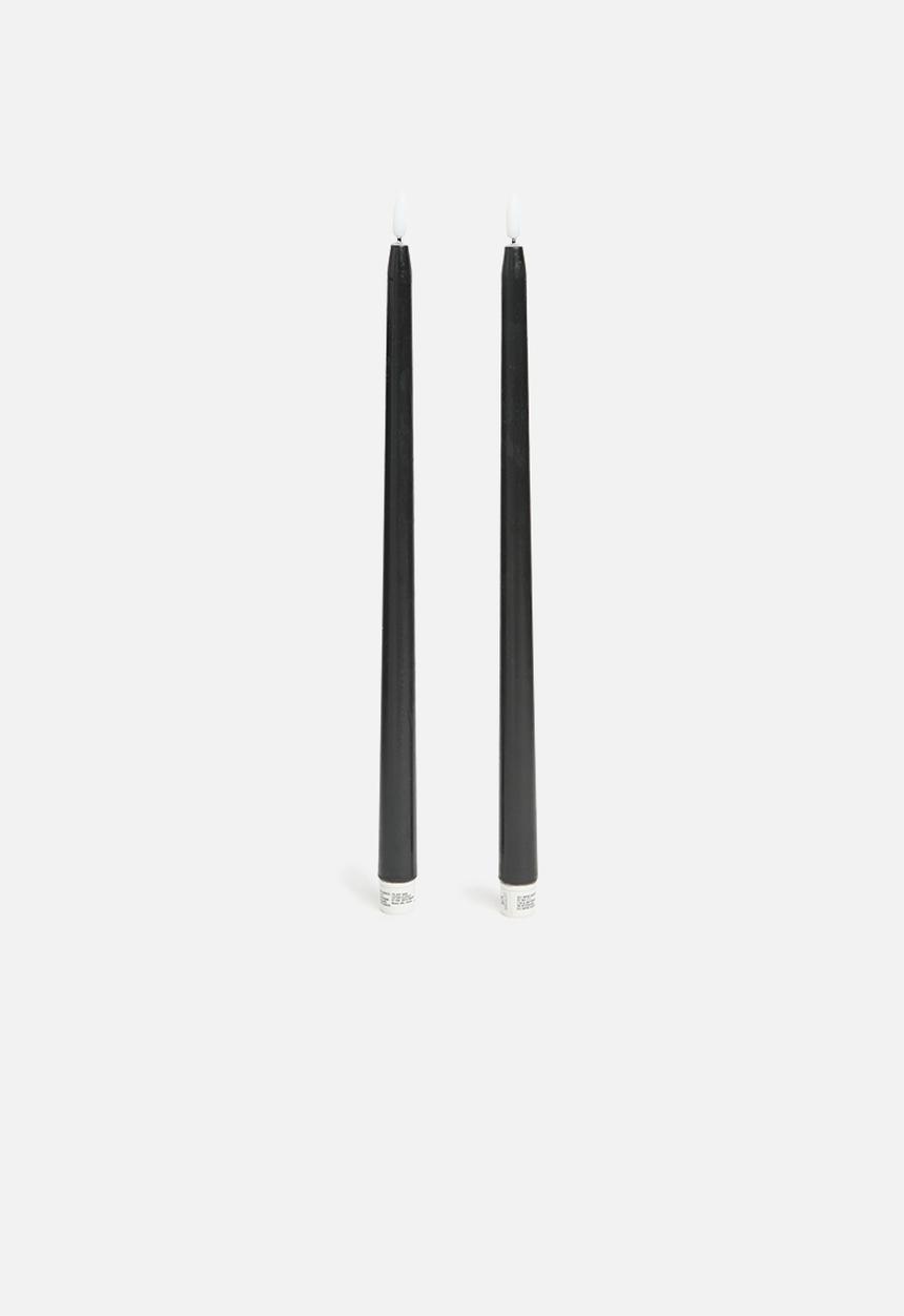 H&S - Dinner candle 2pcs 38cm - black