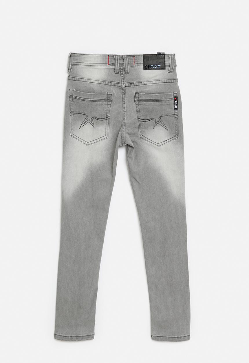 SOVIET - Boys Fashion Skinny Denim - Light Grey