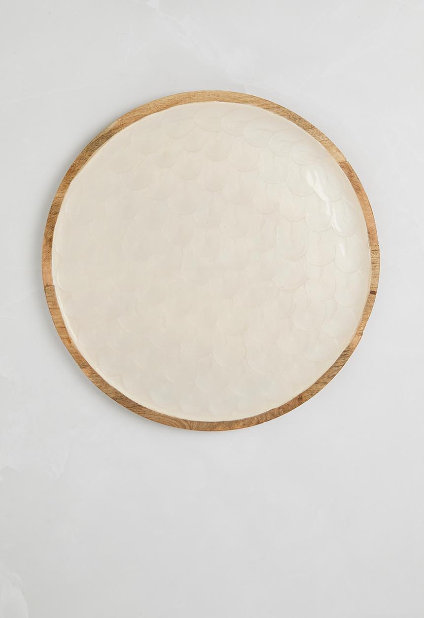 Excellent Houseware - Round platter mango wood 38cm - natural
