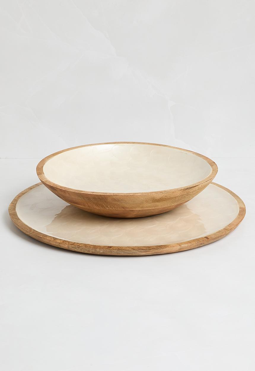 Excellent Houseware - Round platter mango wood 38cm - natural