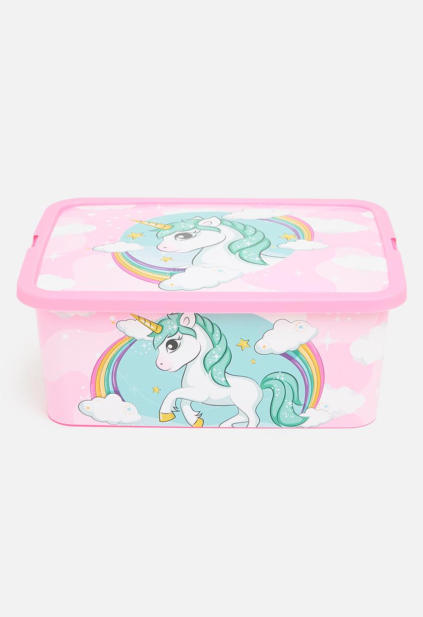 Disney - Unicorn Rainbow storage click box - Pink