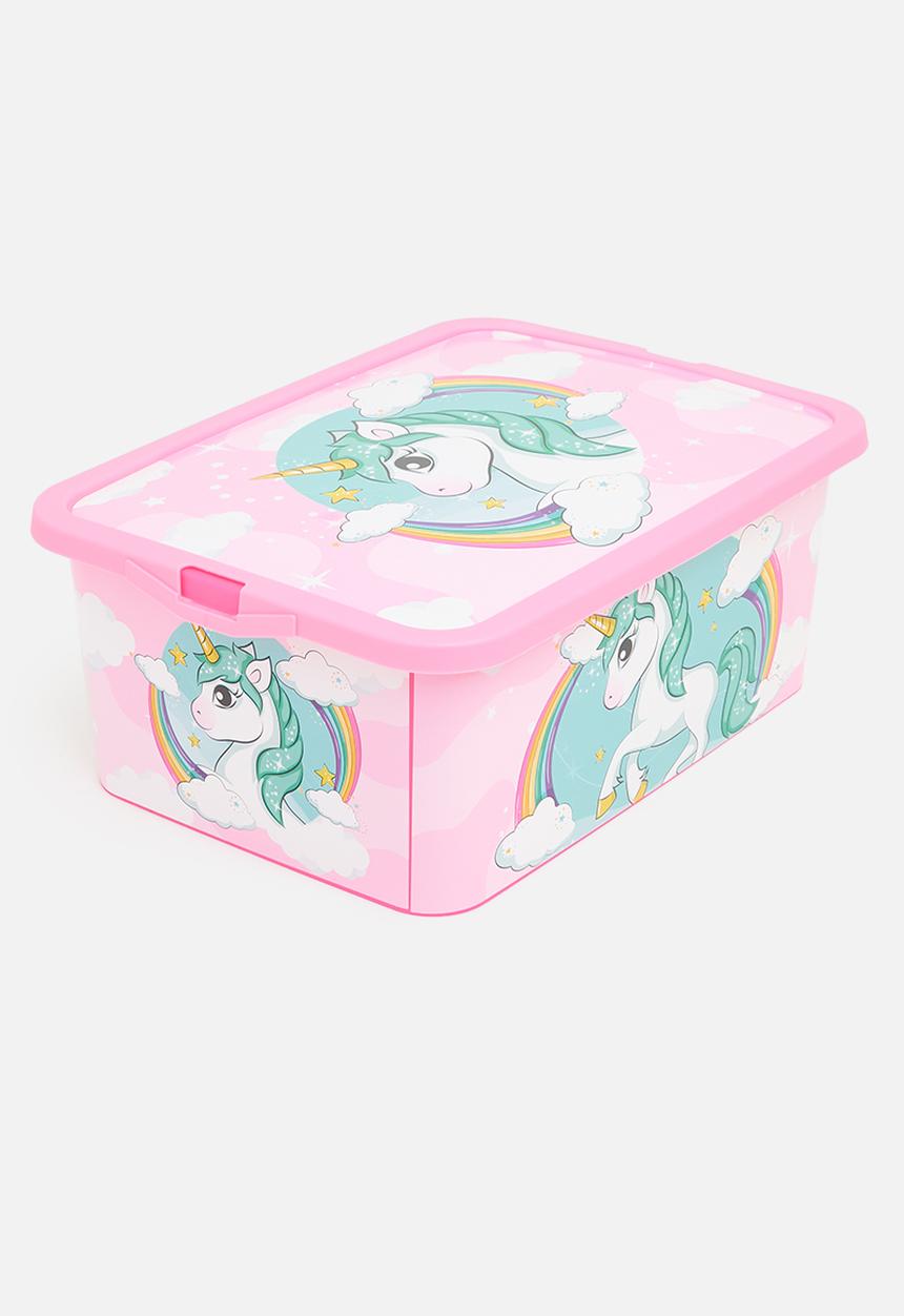 Disney - Unicorn Rainbow storage click box - Pink