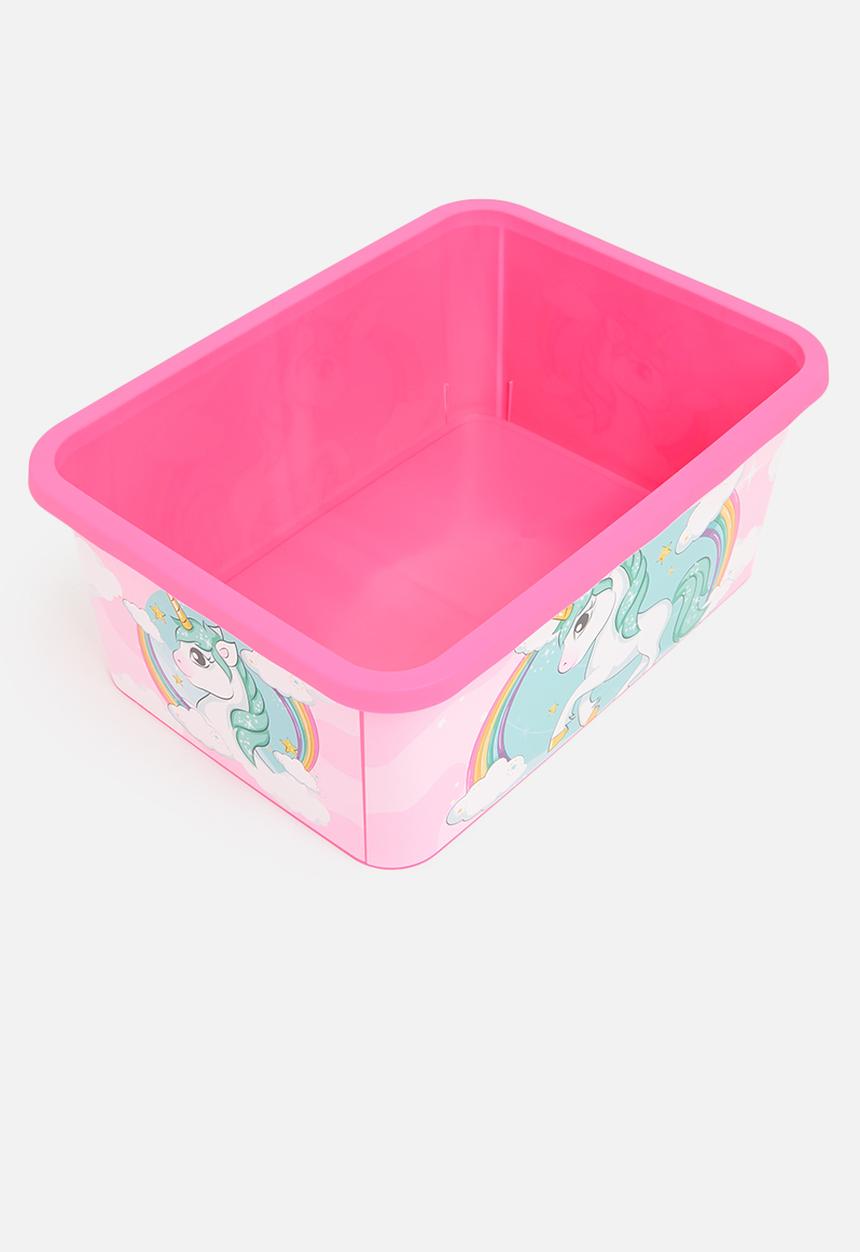 Disney - Unicorn Rainbow storage click box - Pink