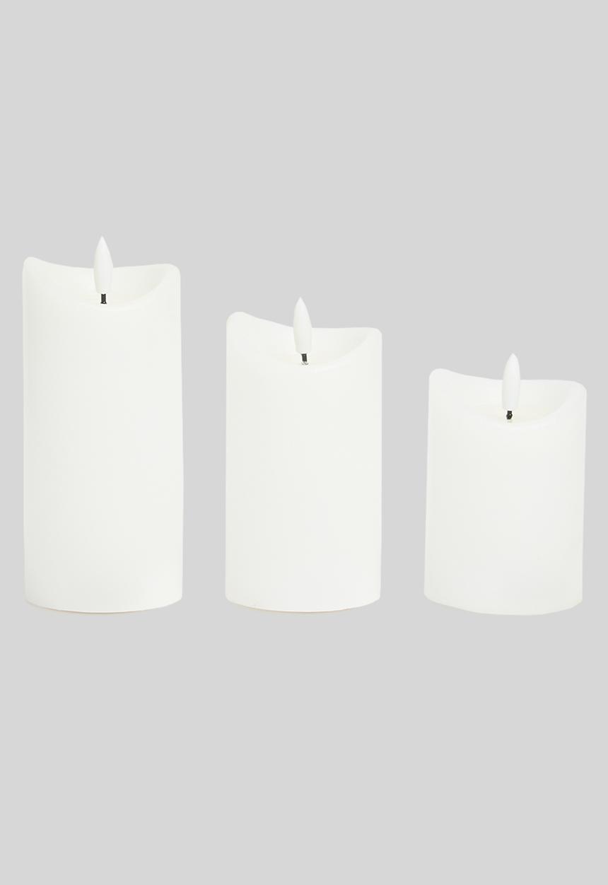 H&S - LED Candle set of 3pcs - white	
