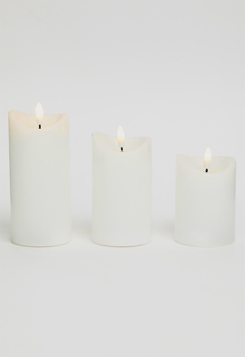 H&S - LED Candle set of 3pcs - white	