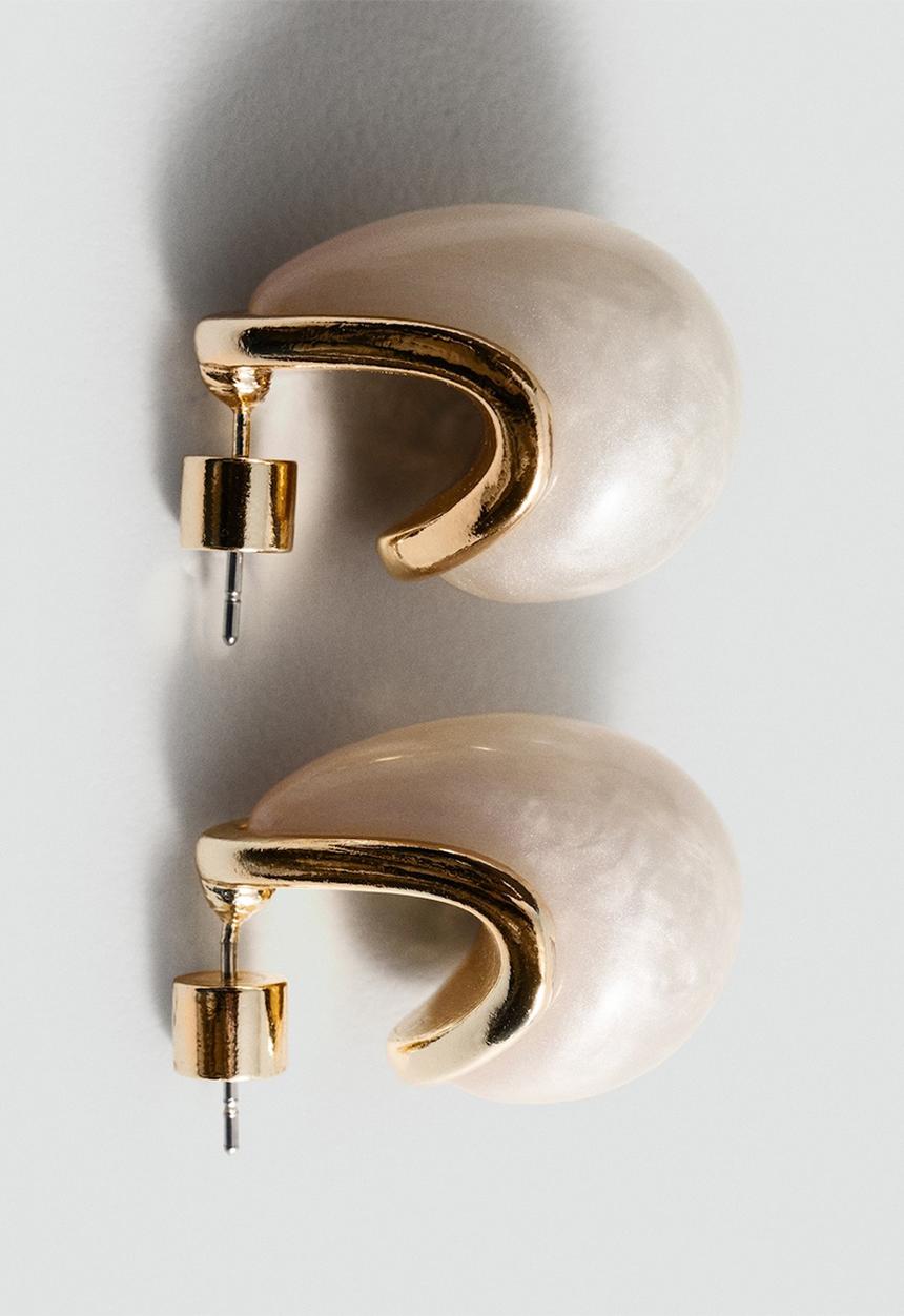 MANGO - Cameron2 earrings - light beige