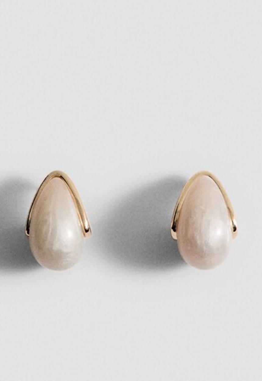 MANGO - Cameron2 earrings - light beige